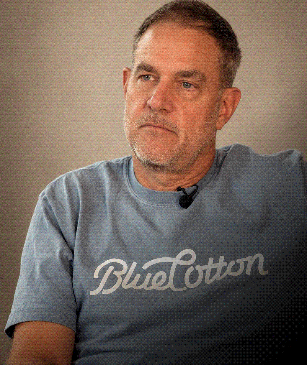 Mike Coffey, founder of BlueCotton, in the interview chair
